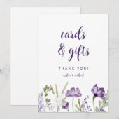 Cartes de mariage & Cadeaux Fleur de Card violet (Devant / Derrière)