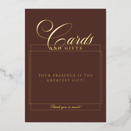 Cartes de mariage calligraphiées marron classiques (Recto)