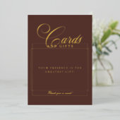 Cartes de mariage calligraphiées marron classiques (Debout devant)
