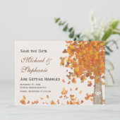 Cartes de mariage "Carved Tree Fall Save the Date" (Debout devant)