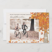 Cartes de mariage "Carved Tree Fall Save the Date" (Dos)