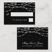 Cartes de mariage Chaîne d'étincelle Noire (Devant / Derrière)