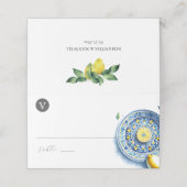 Cartes de mariage Citrons Jaune et Bleu (Extérieur déplié)