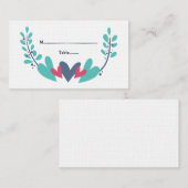 Cartes de Mariage Coeurs et vignes (Devant / Derrière)