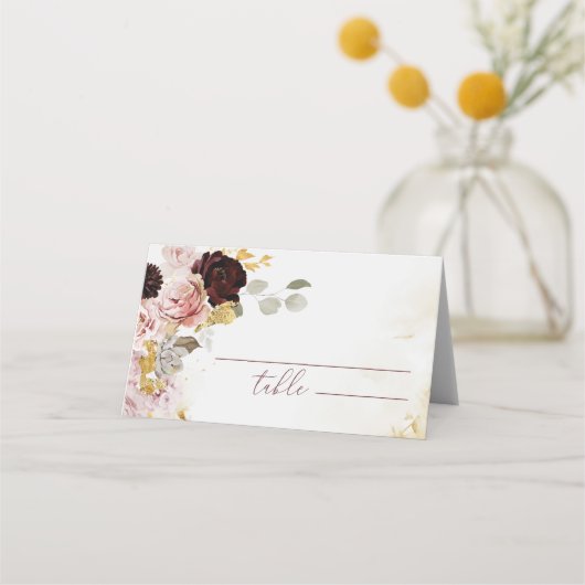 Cartes de mariage de automne en or de Bourgogne (Devant)