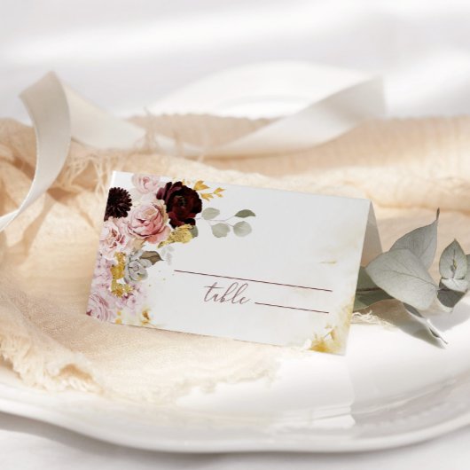 Cartes de mariage de automne en or de Bourgogne