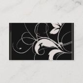 Cartes de Mariage de automne Feuille Noir et Argen (Dos)