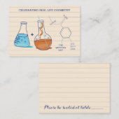 Cartes de Mariage de chimie bleu et orange (Devant / Derrière)