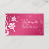 Cartes de Mariage de couleur rose blanche (Dos)