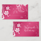 Cartes de Mariage de couleur rose blanche (Devant / Derrière)