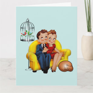 CARTES DE MARIAGE DE COUPLE RÉTRO-COUPLE SURDIMENS