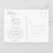 Cartes de mariage de cygnes romantiques "Save the  (Dos)