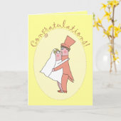 Cartes de mariage de félicitations de nouveaux (Fleur jaune)