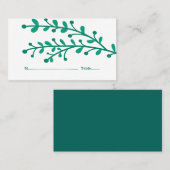 Cartes de Mariage de feuillage simples et vertes (Devant / Derrière)