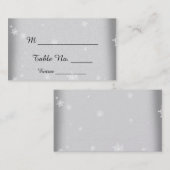 Cartes de Mariage de Flocon de neige blanc et arge (Devant / Derrière)