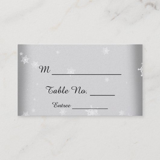 Cartes de Mariage de Flocon de neige blanc et arge (Devant)