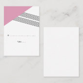 Cartes de Mariage de géométrique rose (Devant / Derrière)