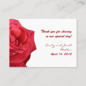 Cartes de Mariage de la Rose rouge vif (Dos)