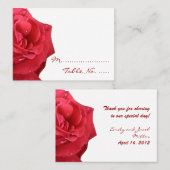 Cartes de Mariage de la Rose rouge vif (Devant / Derrière)