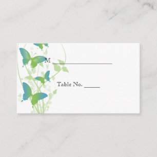 Cartes de Mariage de la Vigne Bleu et Vert Papillo