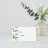 Cartes de Mariage de la Vigne Bleu et Vert Papillo (Debout devant)