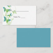 Cartes de Mariage de la Vigne Bleu et Vert Papillo (Devant / Derrière)