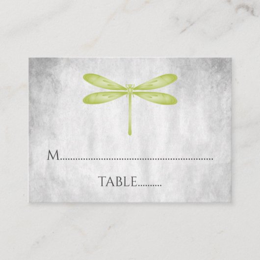 Cartes de Mariage de libellules vertes (Devant)