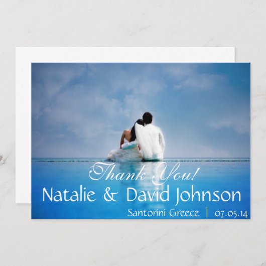 CARTES DE MARIAGE DE MERCI (Devant / Derrière)