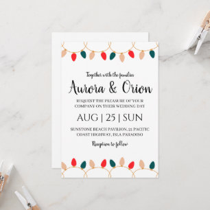cartes de mariage de noël à typographie élégante