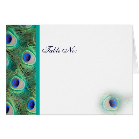 Cartes de Mariage de paon turquoise (Devant Horizontal)