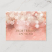 Cartes de Mariage de table Bokeh rose géométrique (Dos)