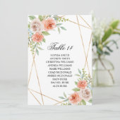 Cartes de Mariage de tableau de bord rose et or (Debout devant)