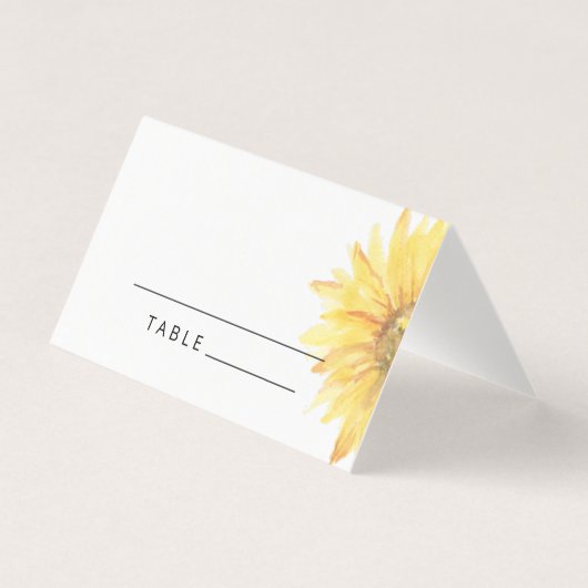 Cartes de mariage de tournesol d'aquarelle (Front)