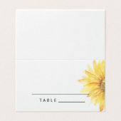 Cartes de mariage de tournesol d'aquarelle (Outside Unfolded)