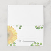 Cartes de mariage de tournesol d'aquarelle (Extérieur déplié)