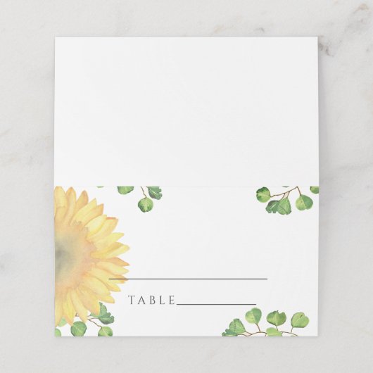 Cartes de mariage de tournesol d'aquarelle (Extérieur déplié)
