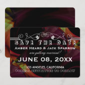 Cartes de mariage d'économie de date | Lumière Col (Devant / Derrière)