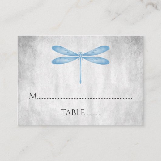 Cartes de Mariage des libellules bleues (Devant)