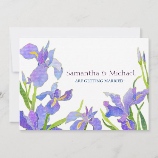 Cartes de Mariage d'Iris Enregistrer la Date Invit (Devant)