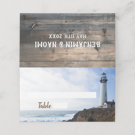 Cartes de Mariage du phare côtier (Extérieur déplié)