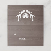 Cartes de mariage en bois rustique plié blanc (Extérieur déplié)