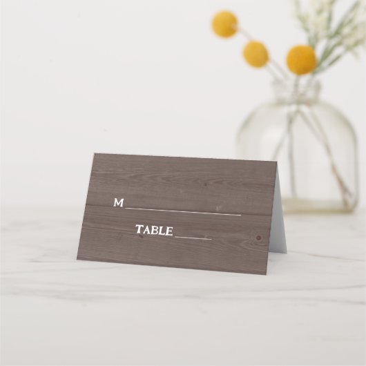 Cartes de mariage en bois rustique plié blanc (Devant)