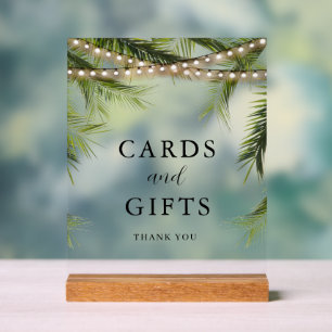 Cartes de mariage et cadeaux de lumières de palmie