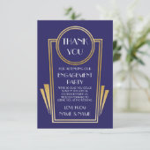 Cartes de mariage Fiançailles Art Déco Merci année (Debout devant)