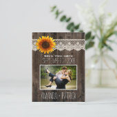 Cartes de mariage Fleur de Tournesol en Bois à Pho (Debout devant)