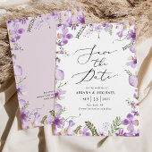 Cartes de mariage Fleurs sauvages violettes Enregi