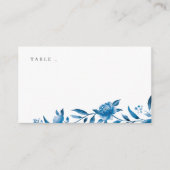 Cartes de mariage floral bleu et blanc (Devant)