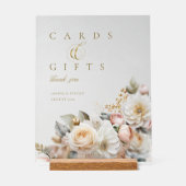 Cartes de mariage Floral Drama Cadeaux Blue ID1022 (Recto)