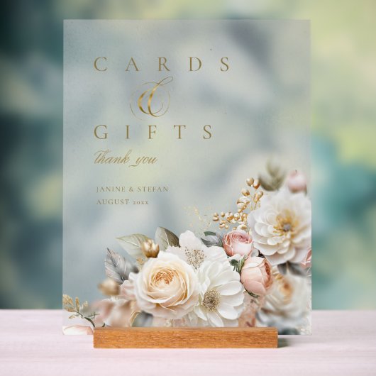 Cartes de mariage Floral Drama Cadeaux Blue ID1022 (Neutre)