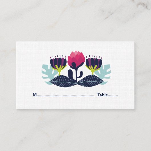 Cartes de Mariage floral funky (Devant)